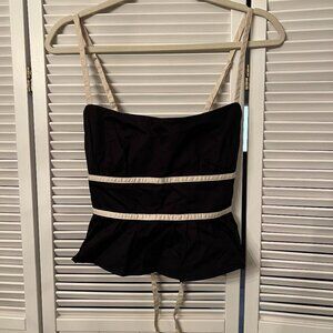 Princess Polly Women's Daxon Top Black / Cream Size US 6 (Never Worn)